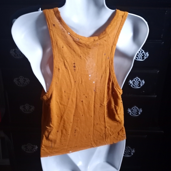 Forever 21 Distressed Graphic Tank Crop Top - Picture 2 of 2